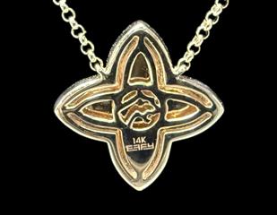 Effy 14K YG Diamond Star Pendant Necklace 0.12cttw